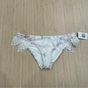 Tularosa white lace watercolor bikini bottoms xs